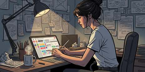 UI designer working on a design system